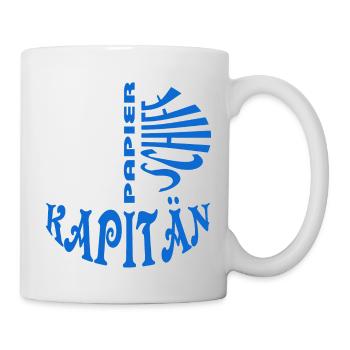Papierschiff-Kapitän (blaues Design) - Tasse - Weiß - Rechts