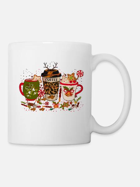 Weihnachtskaffee, Weihnachtsfeier, Weihnachtsstimmung - Tasse - Weiß