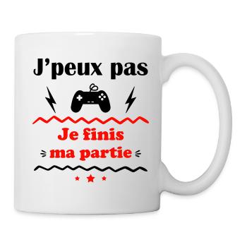 J'peux pas je finis ma partie, gaming, gamer, geek - Mug blanc - blanc - Droite