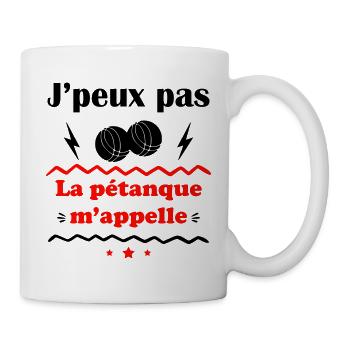 J'peux pas la pétanque m'appelle - Mug blanc - blanc - Droite