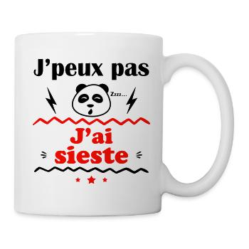 J'peux pas j'ai sieste,panda, humour, dodo - Mug blanc - blanc - Droite