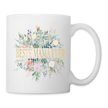 BESTE MAMA EVER! Frühling Floral personalisierbar - Tasse - Weiß - Rechts
