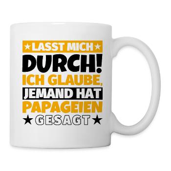 Papageien - Tasse - Weiß - Rechts