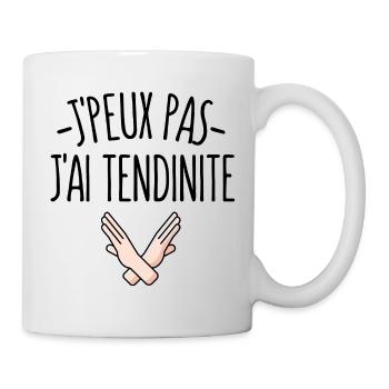 J'peux pas j'ai tendinite - Mug blanc - blanc - Droite
