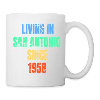 Retro Vintage Living à San Antonio depuis 1958 - Mug blanc - blanc - Droite
