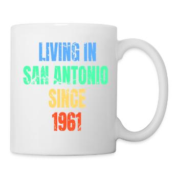 Retro Vintage Living à San Antonio depuis 1961 - Mug blanc - blanc - Droite