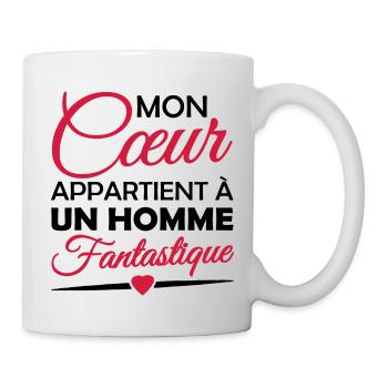 en couple avec un homme fantastique - Mug blanc - blanc - Droite