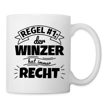 Winzer Geschenke – Hat immer Recht - Tasse - Weiß - Rechts