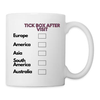 Checklist Kontinente - Tasse - Weiß - Rechts