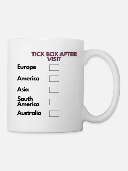 Checklist Kontinente - Tasse - Weiß