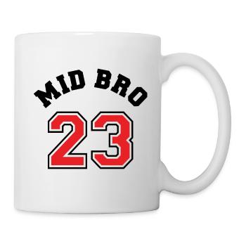 Mid Bro 2023 Mittlerer Bruder Baby Geburt Junge - Tasse - Weiß - Rechts