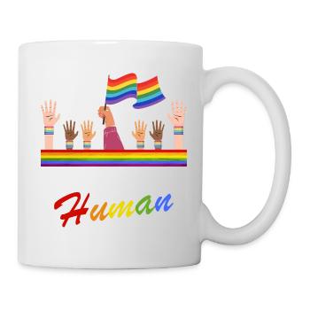 We Are All Human Awesome Pride Flag Designs - Tasse - Weiß - Rechts