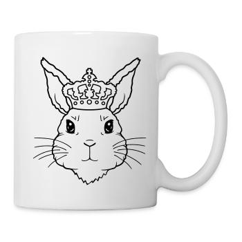 Visage de la couronne du roi lapin - Mug blanc - blanc - Droite