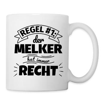 Melker Geschenke – Hat immer Recht - Tasse - Weiß - Rechts