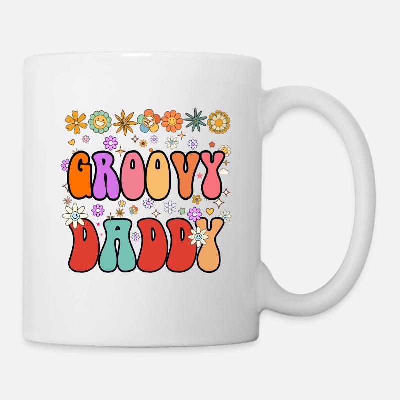 Groovy Daddy, Mignon papa floral, Fête des Pères, papa - Mug blanc - blanc