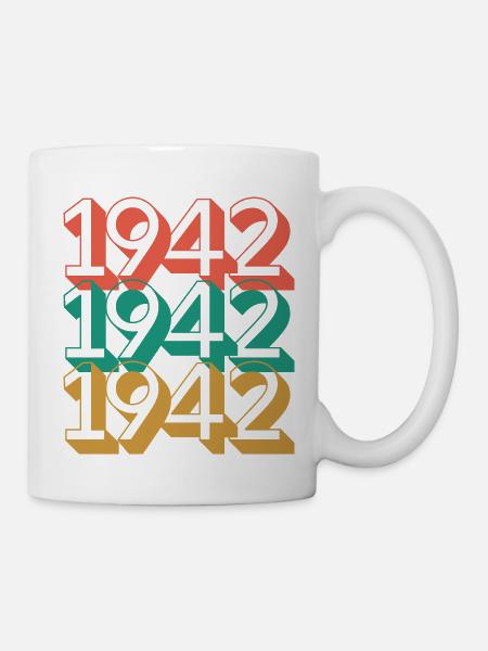 Anniversaire année 1942 / Vintage 1942 / Rétro 42 - Mug blanc - blanc