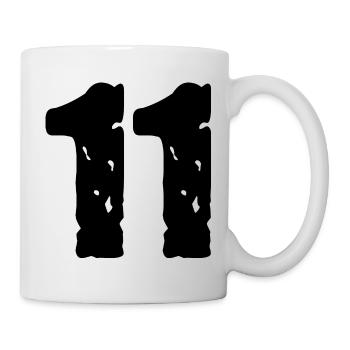 11 Zahl Trikot - Tasse - Weiß - Rechts