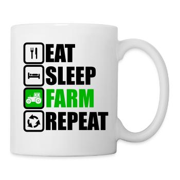 Eat sleep farm repeat - Mug - white - Right