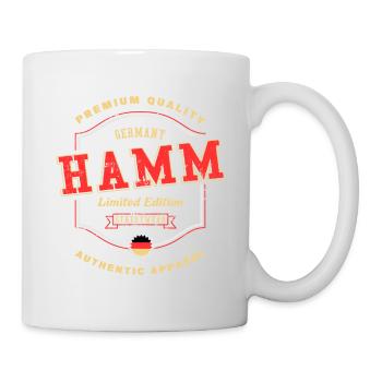 Hamm Deutschland Stadt Schrift Vintage Retro - Tasse - Weiß - Rechts