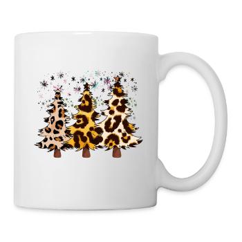 Christmas trees, Leopard Christmas Trees, Winter - Mug - white - Right