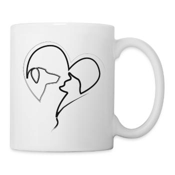 Katzenhund in Herzform - Tasse - Weiß - Rechts