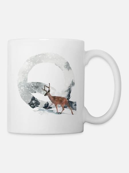 Q – caractère décoratif – hiver - Mug blanc - blanc
