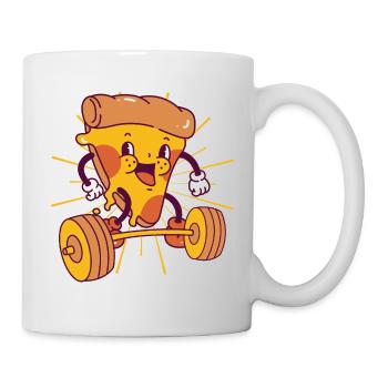 Pizza Musculation Squat Fitness Pizza kawaii - Mug blanc - blanc - Droite