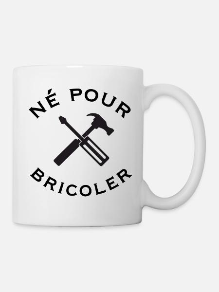 Né pour bricoler - Mug blanc - blanc