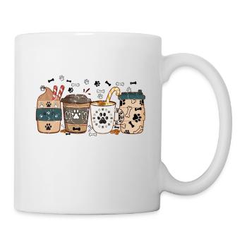 Dog mom coffee lover, warm cozy winter, latte iced - Mug - white - Right