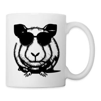 Guinea pig cool sunglasses funny vector 2 - Mug - white - Right