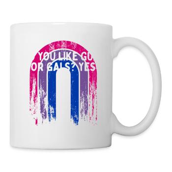 Do You Like Guys or Gals Yes Bisexual LGBTQ Bi - Mug - white - Right