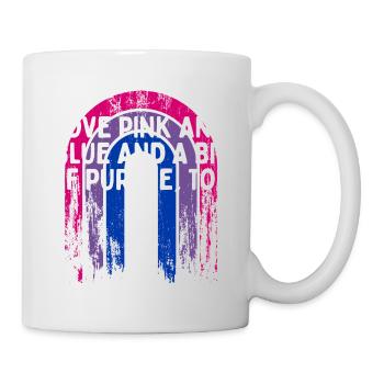 Pink Blue and a Bit of Purple Bisexual LGBTQ Bi - Tasse - Weiß - Rechts