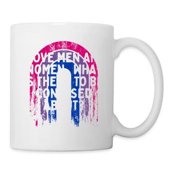 I Love Men and Women Bisexual LGBTQ Bi Pride Gay - Tasse - Weiß - Rechts