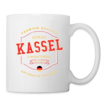 Kassel Deutschland Stadt Schrift Vintage Retro - Tasse - Weiß - Rechts
