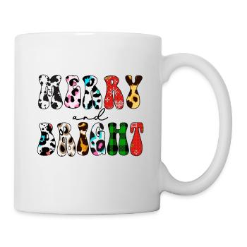 Merry and Bright, Holly Jolly Vibes, Christmas - Mug - white - Right