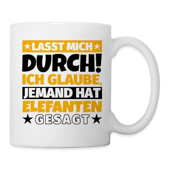 Elefanten - Tasse - Weiß - Rechts