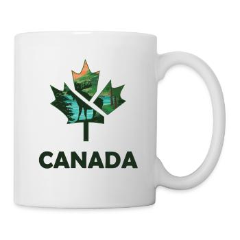 Canada Leaf Design Kanada Blatt Artwork Elch Ahorn - Tasse - Weiß - Rechts