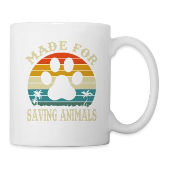 Gemacht für die Rettung von Tieren Vet Techvintage - Tasse - Weiß - Rechts