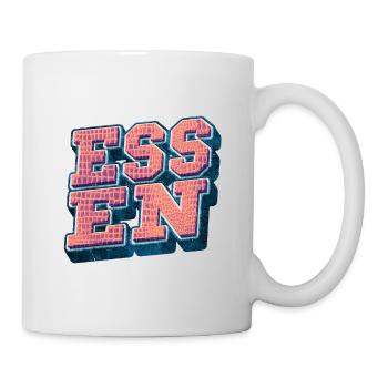Essen Deutschland Stadt Schrift Vintage Retro - Tasse - Weiß - Rechts