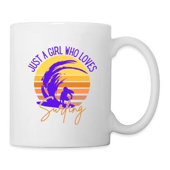 JUST A GIRL WHO LOVES SURFING - Mug - white - Right