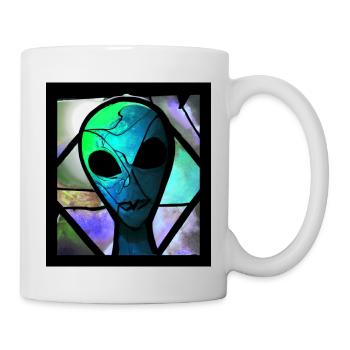 Stained glass alien - Mug - white - Right