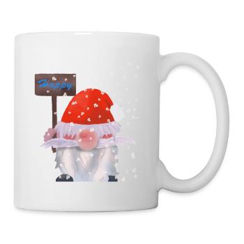 Winter Wichtel, Weihnachtszwerg, Kobolt im Schnee, - Tasse - Weiß - Rechts