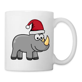 Bande dessinée de Noël Rhinocéros - Mug blanc - blanc - Droite