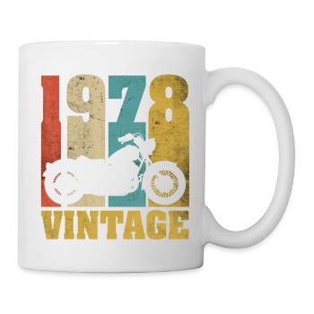 1978 Jahrgang Geburtstag Biker Motorrad Geschenk - Tasse - Weiß - Rechts