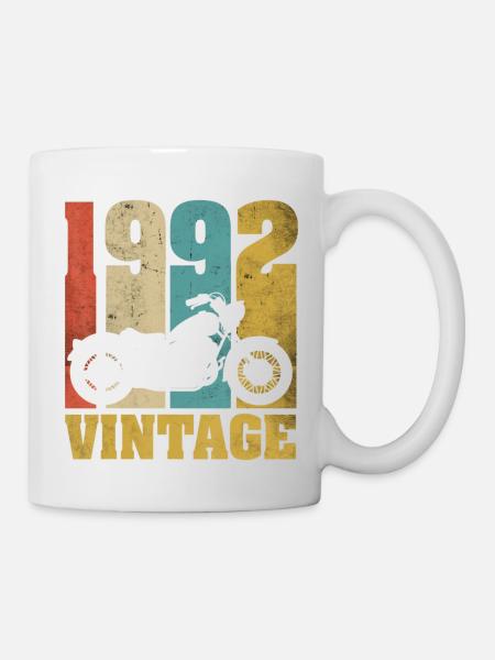 1992 Born birthday biker motorcycle gift - Mug - white