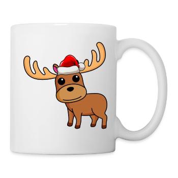 Elch Comic Weihnachten - Tasse - Weiß - Rechts