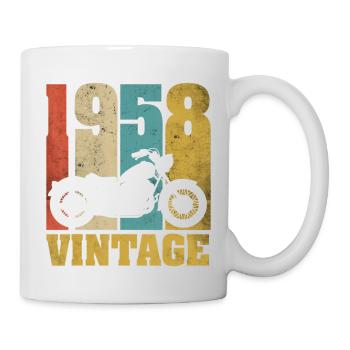 1958 Né anniversaire motard moto cadeau - Mug blanc - blanc - Droite