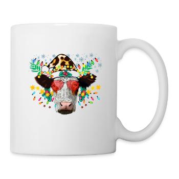 Weihnachtskuh, Westliche Weihnachten, Weihnachten - Tasse - Weiß - Rechts