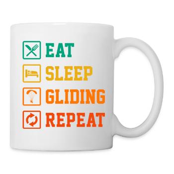 Eat Sleep Gliding Repeat Paragliding Parachute Par - Tasse - Weiß - Rechts