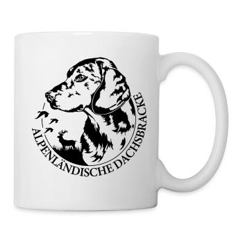 ALPENLÄNDISCHE DACHSBRACKE Hundeportrait Wilsigns - Tasse - Weiß - Rechts
